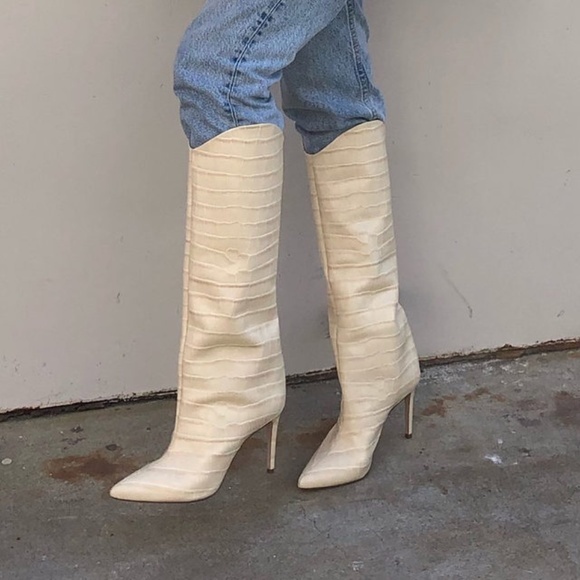 White Knee High Boots